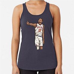 Mikal Bridges 3 Point Celebration Cartoon Racerback Tank