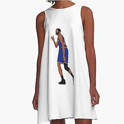 Mikal Bridges Cartoon Style A-Line Dress