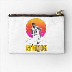 Mikal Bridges vintage art Legend basketball gift Zipper Pouch