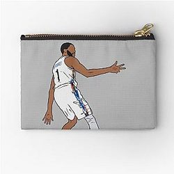 Mikal Bridges 3 Point Celebration Brooklyn Zipper Pouch