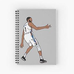 Mikal Bridges 3 Point Celebration Brooklyn Spiral Notebook