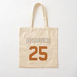 Mikal Bridges Away Jersey Cotton Tote Bag