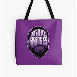 Mikal Bridges Silhouette All Over Print Tote Bag