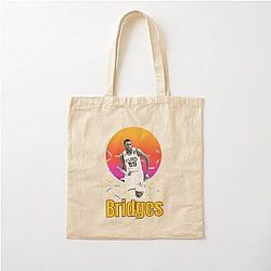 Mikal Bridges vintage art Legend basketball gift Cotton Tote Bag
