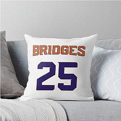 Mikal Bridges Home Jersey Throw Pillow