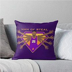Mikal Bridges Man of Theft Throw Pillow