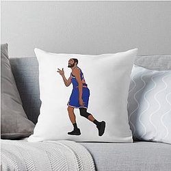 Mikal Bridges Cartoon Style Throw Pillow