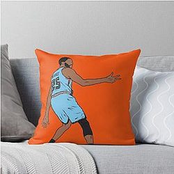 Mikal Bridges 3 Point Celebration Throw Pillow