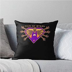 Mikal Bridges Man Steal Throw Pillow