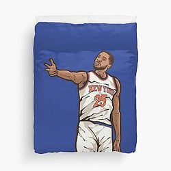 Mikal Bridges 3 Point Celebration Duvet Cover