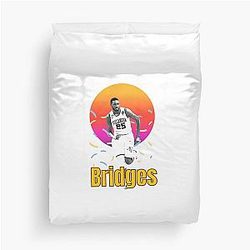 Mikal Bridges Vintage Art Legend Basketball Duvet Cover