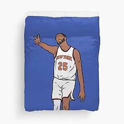 Mikal Bridges 3 Point Celebration Duvet Cover