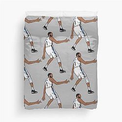 Mikal Bridges 3 Point Celebration Duvet Cover