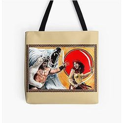 Harrek and Jar Eel by Mike Perry All Over Print Tote Bag