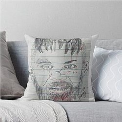 bad drawings by smokey j mike perry throw pillow