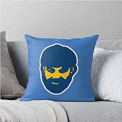 Platinum Mike Perry Throw Pillow Blue and Yellow