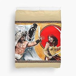 Star Wars - Harrek and Jar Jar by Mike Perry Queen Bed Duvet Cover