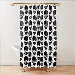 Mike Perry Black Shower Curtain
