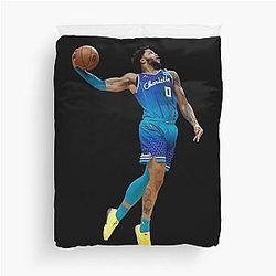 Miles Bridges Posterized Dunk Duvet Cover