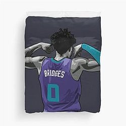 Miles Bridges Vector Back Qaingy Duvet Cover