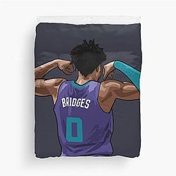 Miles Bridges Back Vector Duvet Cover
