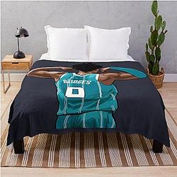 Miles Bridges Vector Back Throw Blanket