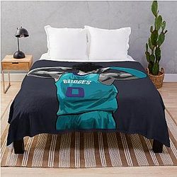 Miles Bridges Back Throw Blanket
