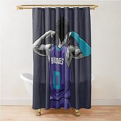 Miles Bridges Vector Back Shower Curtain