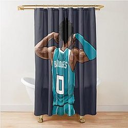 Miles Bridges Vector Back Shower Curtain