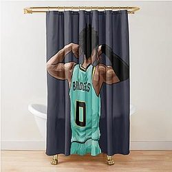 Miles Bridges Vector Back Shower Curtain