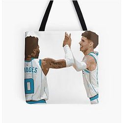 LaMelo Ball and Miles Bridges All Over Print Tote Bag