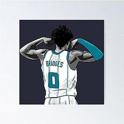 Miles Bridges Vector Back Poster