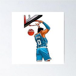 Miles Bridges Behind the Back Dunk Art Poster
