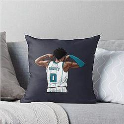 Miles Bridges Vector Back Throw Pillow