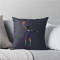 Miles Bridges Vector Dunk Purple Throw Pillow