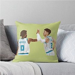 LaMelo Ball and Miles Bridges Throw Pillow