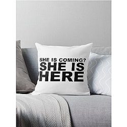 miley cyrus she is coming? she is here Throw Pillow