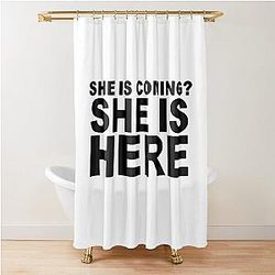 miley cyrus she is coming? she is here Shower Curtain
