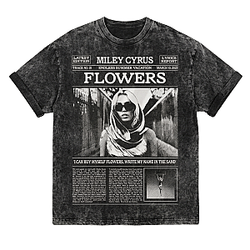 Flowers Lyrics Report LA 0405 Miley Cyrus Washed T-Shirts