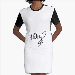 Miley Cyrus autograph Graphic T-Shirt Dress