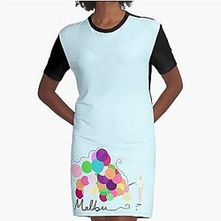 Miley Cyrus . Malibu Graphic T-Shirt Dress