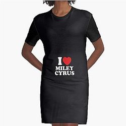 I LOVE MILEY CYRUS Graphic T-Shirt Dress
