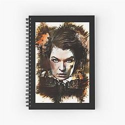 Milla Jovovich custom digital artwork Spiral Notebook