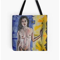 Portrait of Milla Jovovich All Over Print Tote Bag