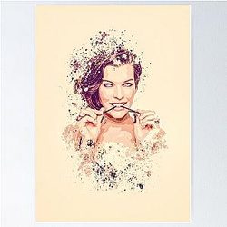 Milla Jovovich painting Poster