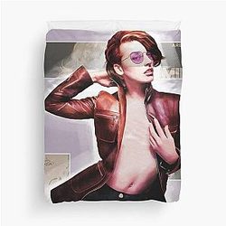 Milla Jovovich Red Jacket Duvet Cover