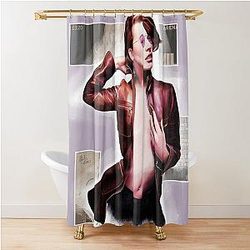 Milla Jovovich - Red Shower Curtain