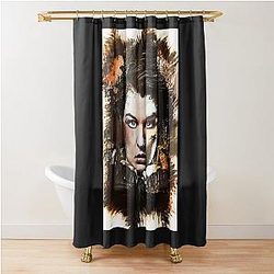 Milla Jovovich Custom Digital Artwork Shower Curtain