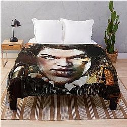 Milla Jovovich Custom Digital Artwork Throw Blanket