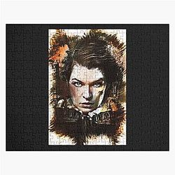 Milla Jovovich custom digital artwork Jigsaw